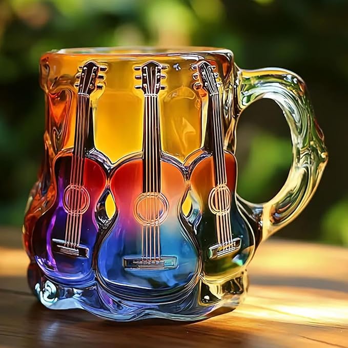 Umjetnički šalica s 3D umjetnošću gitare