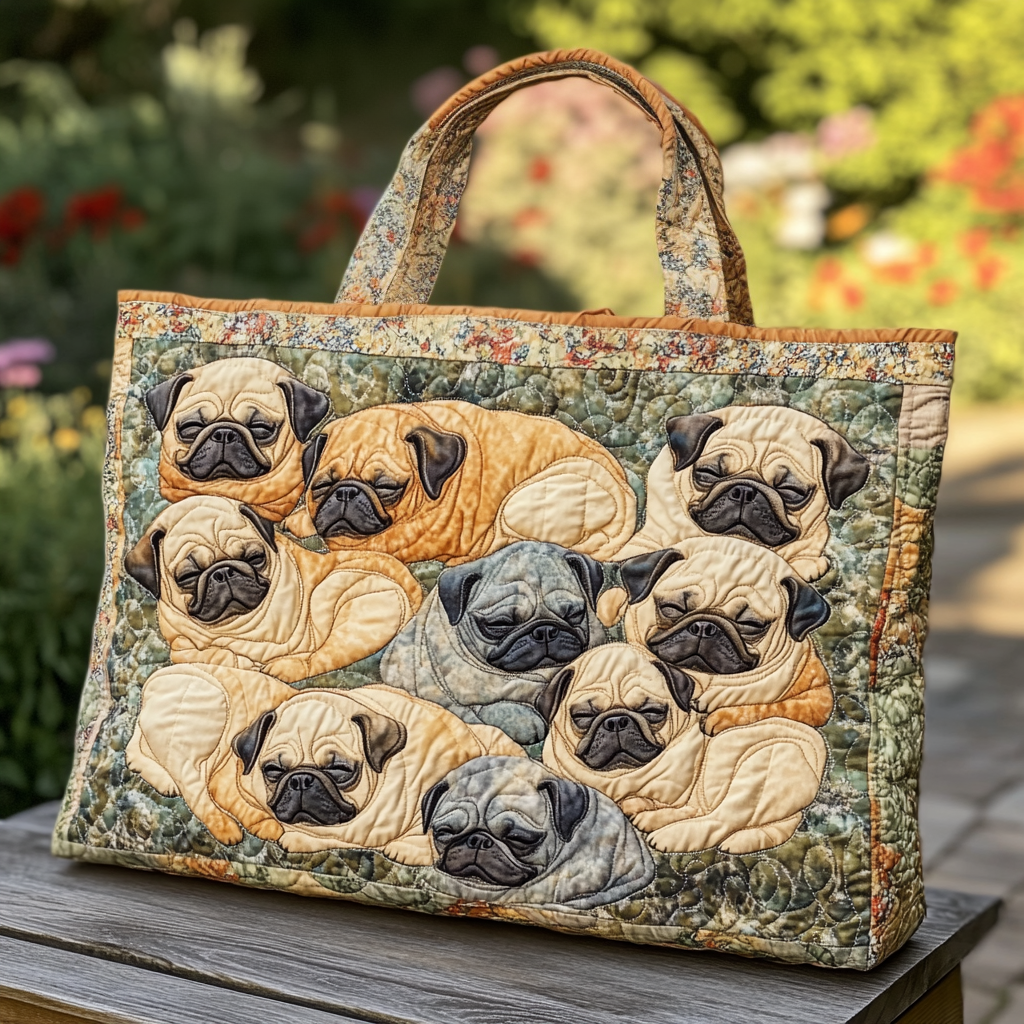 Cvjetna Pug Prošivena Torba