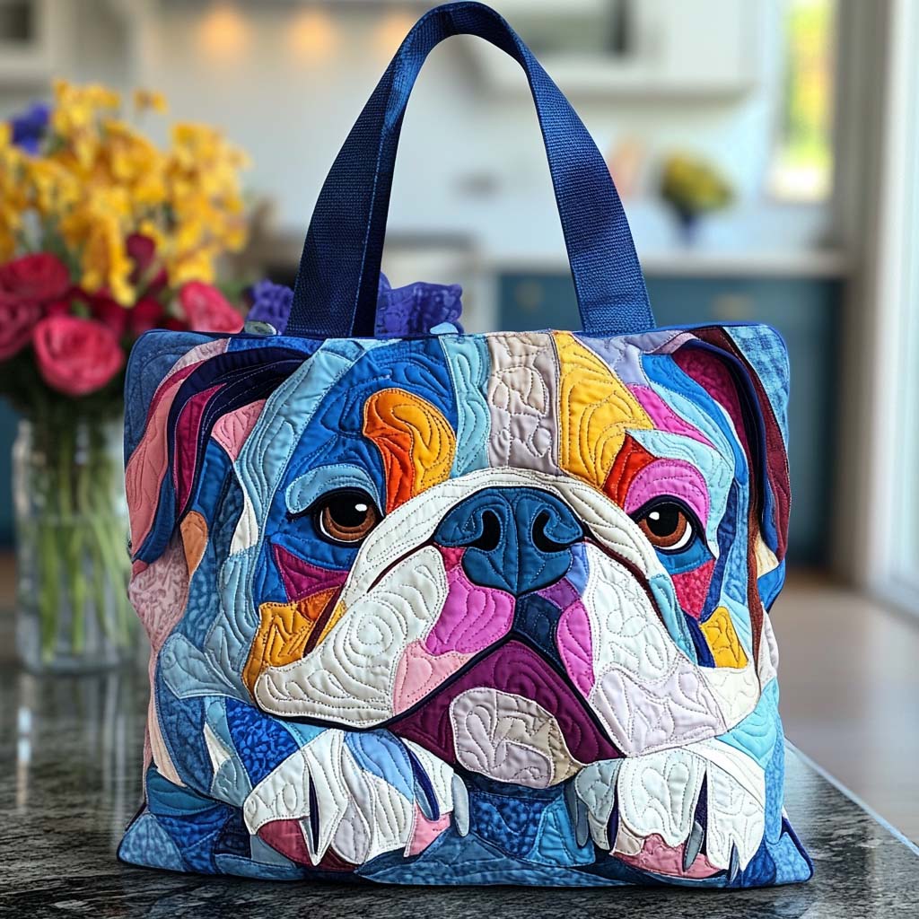 Svijetla Bulldog Prošivena Torba s Zakrpama