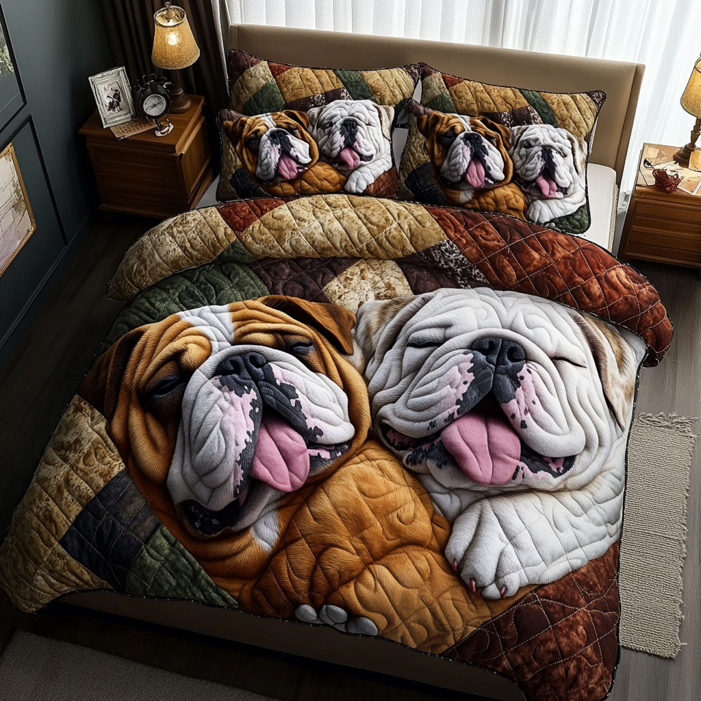 Bulldog Hugs 3-dílná souprava povlečení