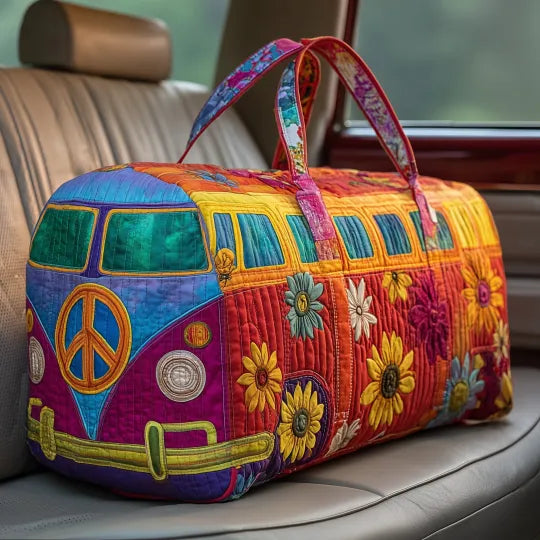 Bohemian quilted travel bag - vintage van design