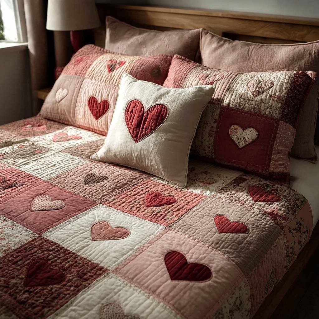 Patchwork Láska 3-dílná souprava ložního prádla