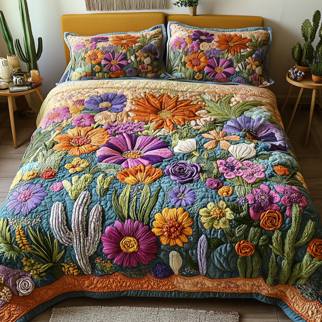 Vibrant Blooms 3-dílná souprava povlečení