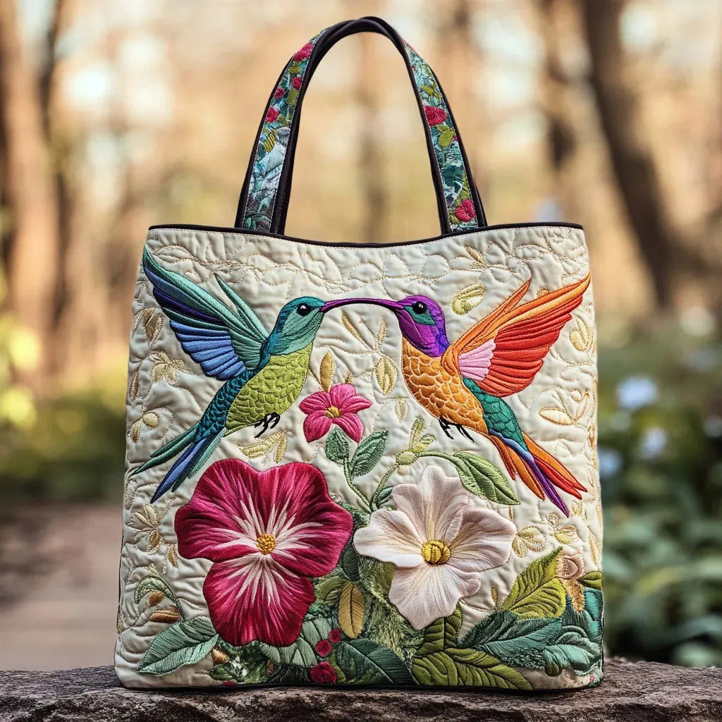 Torba Matelassé - Kolibri i Bijeli Cvjetovi