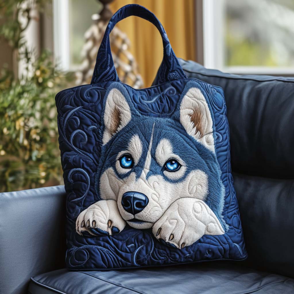 Husky Prošivena Torba s Plavim Očima
