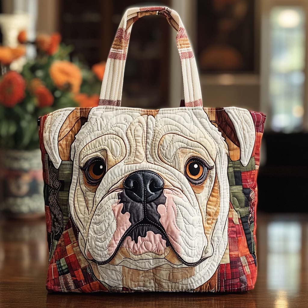 Smjela Bulldog Prošivena Torba s Privjeskom