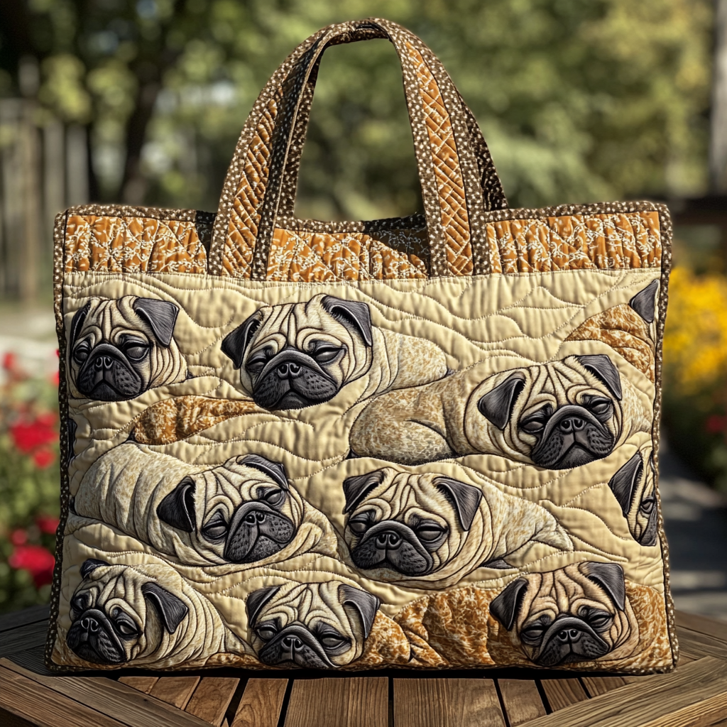 Zlatna Pug Prošivena Torba