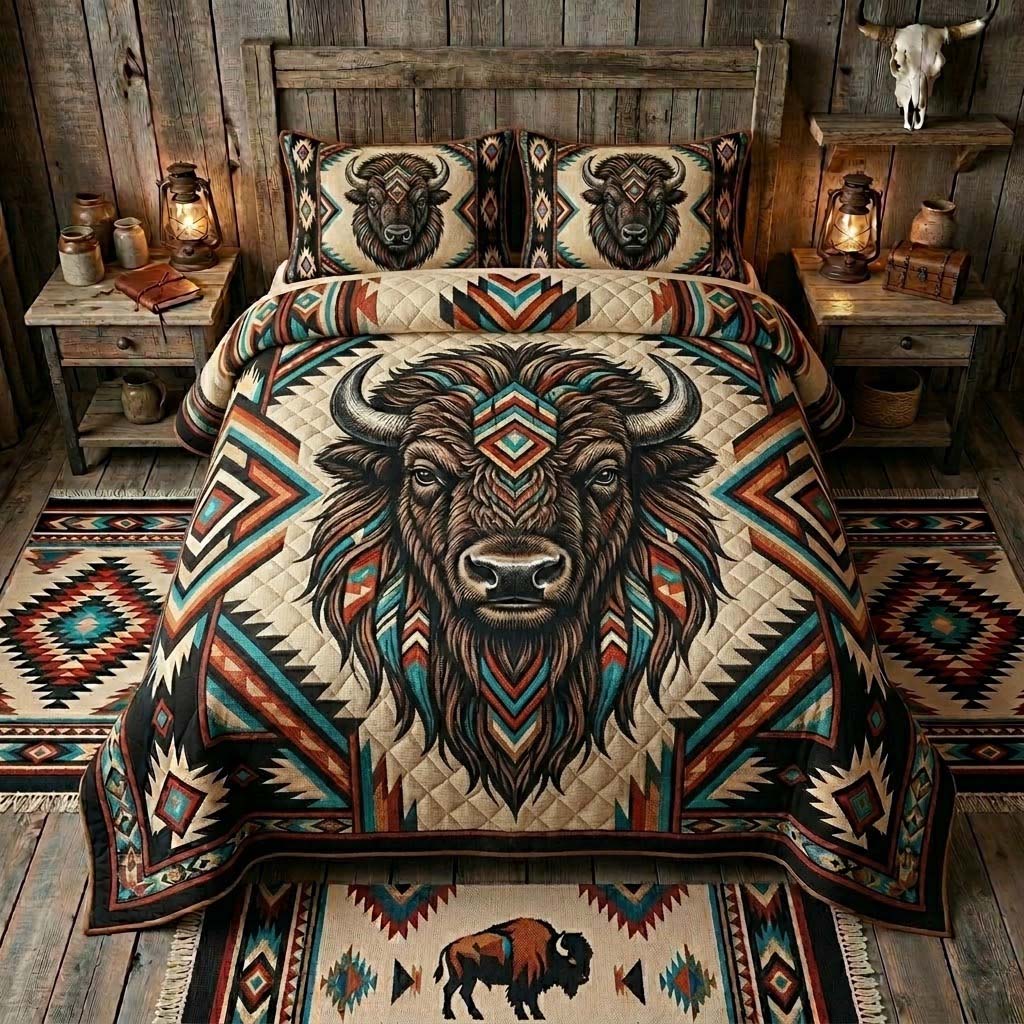 Sada povlečení Tribal Spirit Bison 3-dílná