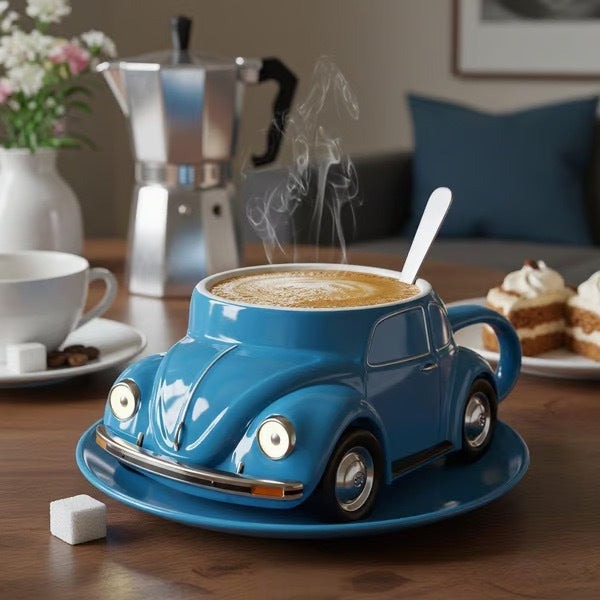 BLUEMUG | Plavi šalica s motivom auta